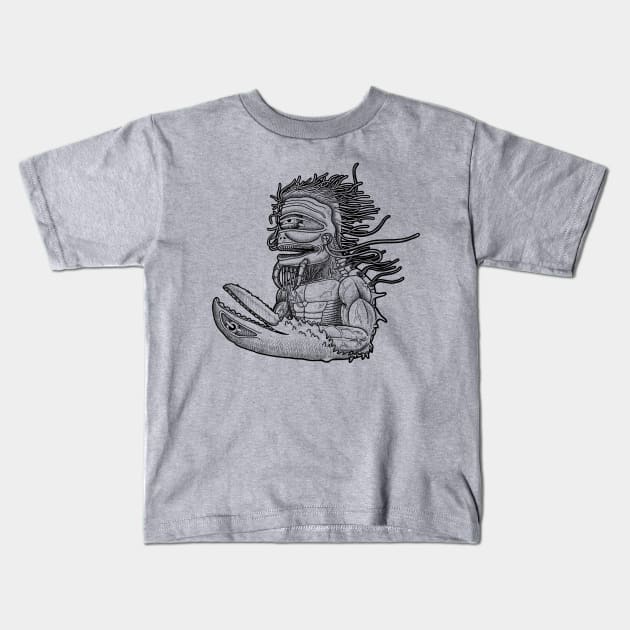 Lobster Monster (Lines Only) Kids T-Shirt by samualweinberg